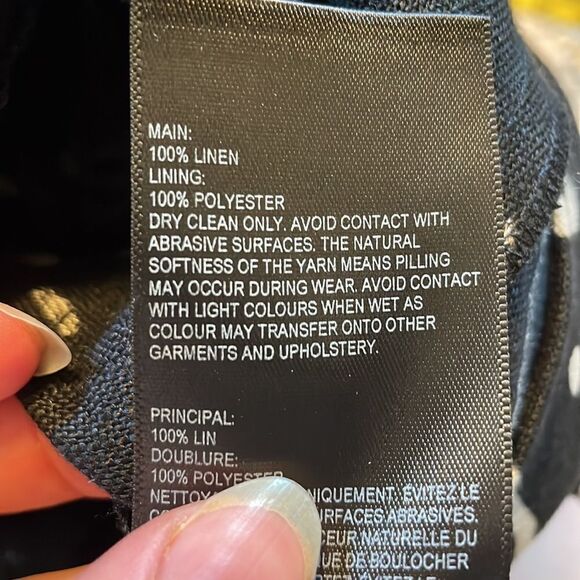 Whistles Etta Linen Jumpsuit Black White Kuba Print - Picture 7 of 7